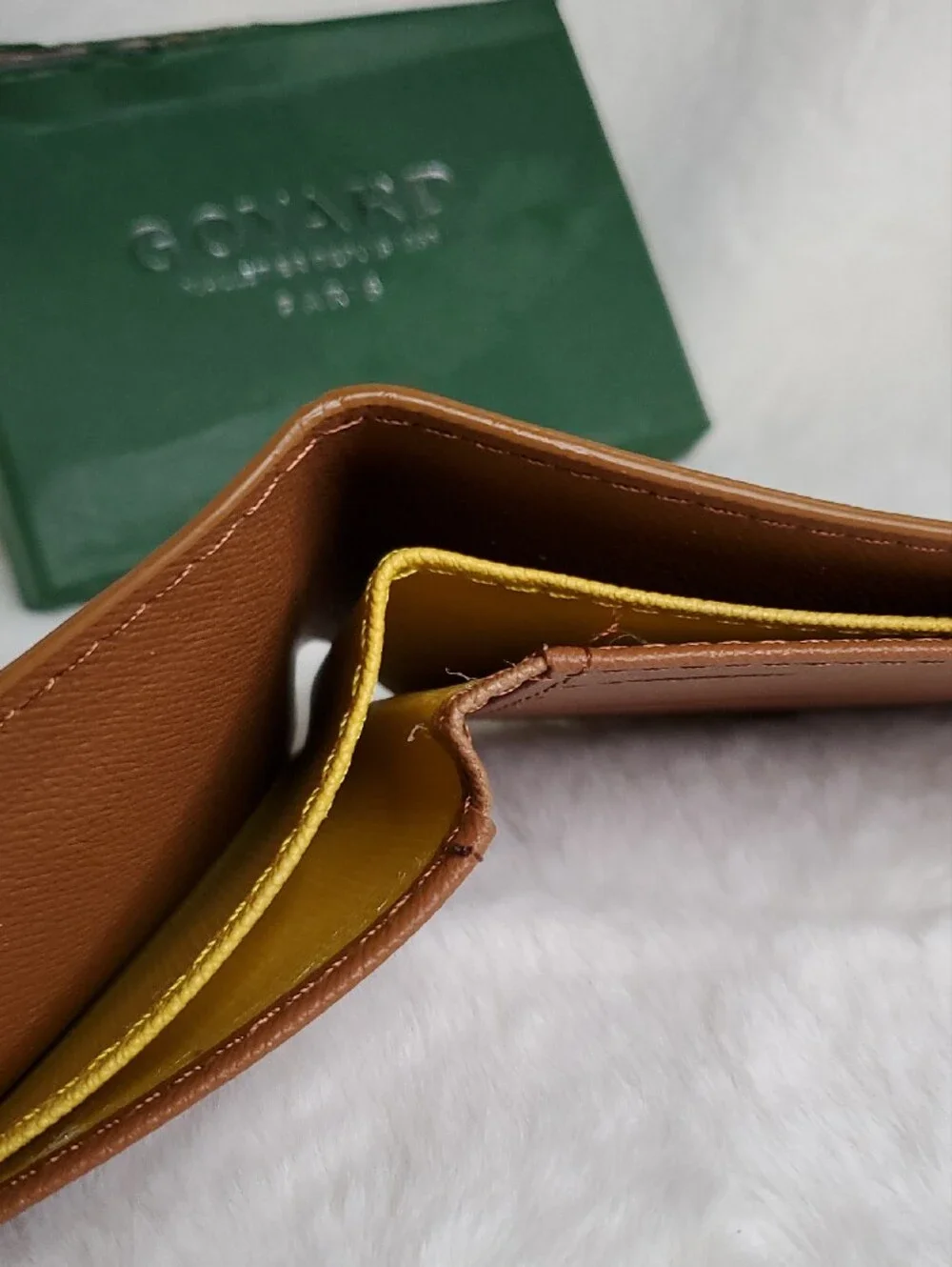 Goyard Black and Brown Chevron Pattern Money Clip Wallet